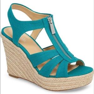 Michael Kors Berkley Weave Turquoise Espadrille